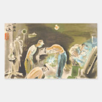 Vocações japonesas em pintor, soldador aquarela