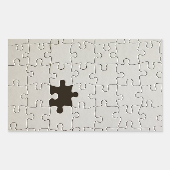 Adesivo Retangular Você Me Completa Jigsaw Romântico Preto e Branco (Frente)