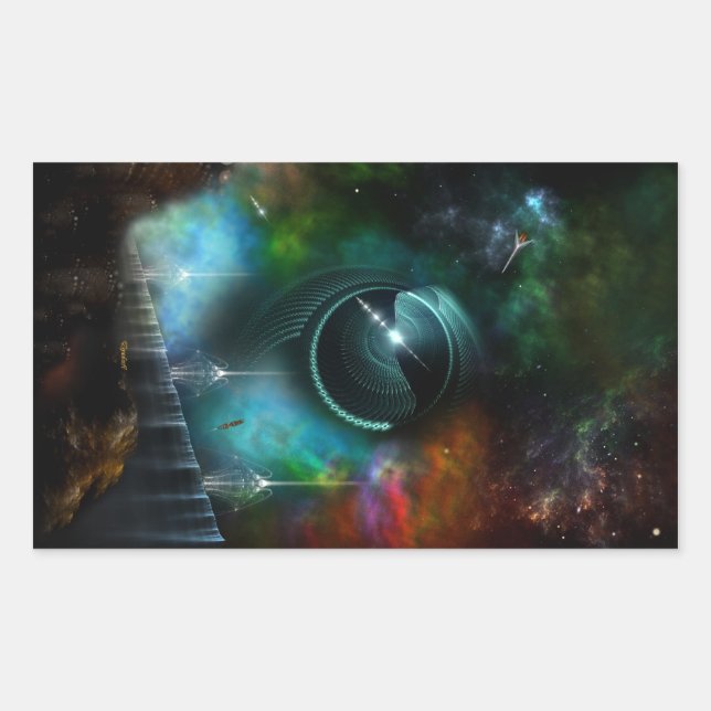Adesivo Retangular Voo Da Arte Fractal Corbius (Frente)