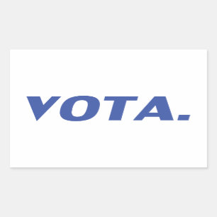 Adesivo Retangular Vota vota em espanhol azul branco político modern