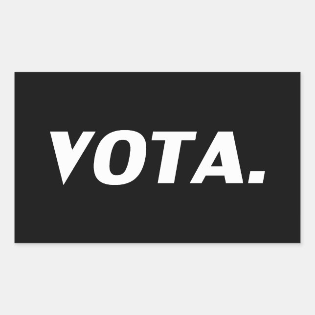 Adesivo Retangular Vota vota em espanhol negro branco político modern (Frente)