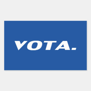 Adesivo Retangular Vota vota em espanhol político latino-branco azul