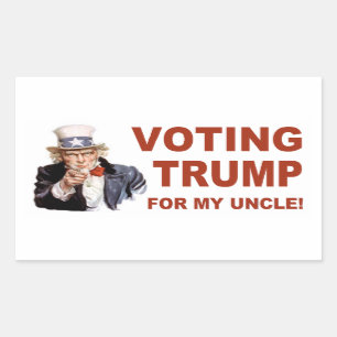 Adesivo Retangular Votando Trump para o meu tio