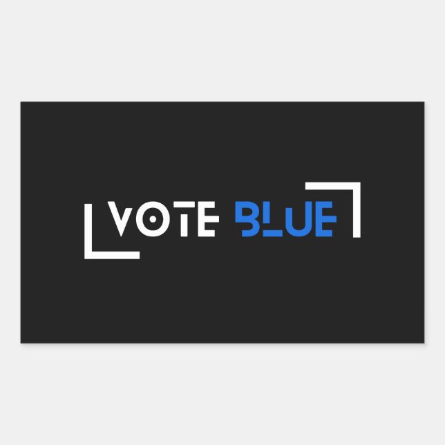 Adesivo Retangular Votar Azul Personalizável (Frente)