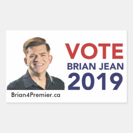 Adesivo Retangular Vote Brian Jean Stickers