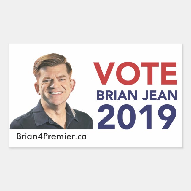 Adesivo Retangular Vote Brian Jean Stickers (Frente)