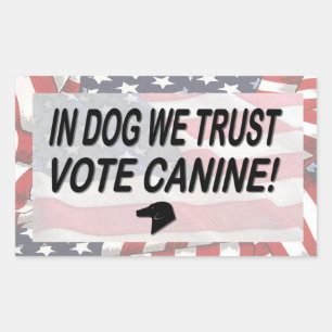 Adesivo Retangular Vote Dog com Bandeira Americana