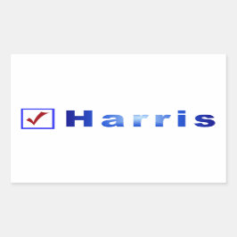 Adesivo Retangular Vote em Harris Red Check in Blue Box Stickers