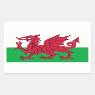 Adesivo Retangular Wales/Welsh Flag - Reino Unido