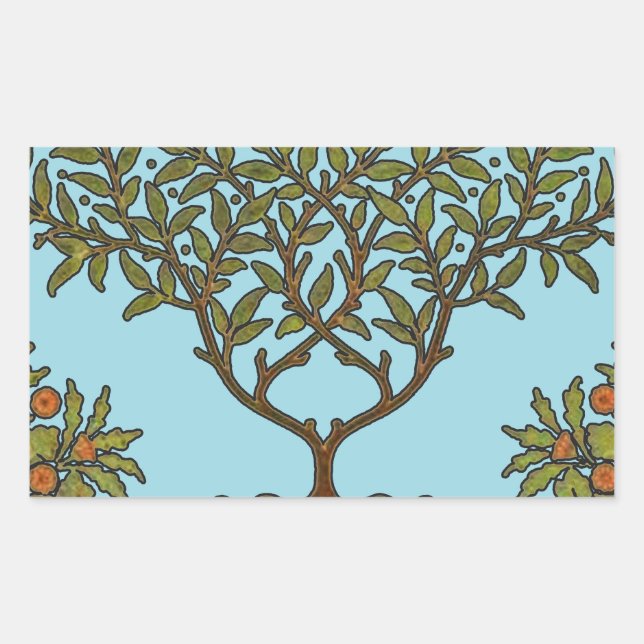 Adesivo Retangular Wallpaper Floral William Morris Tree Frieze (Frente)