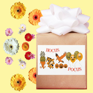 Adesivo Retangular Wandering Witch Jack O Lanterns Raven Hocus Pocus