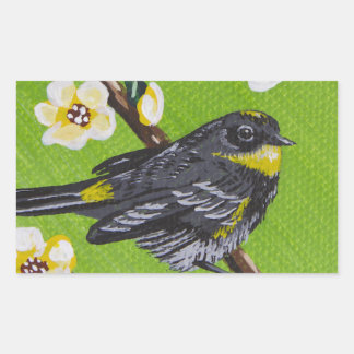 Adesivo Retangular Warbler da Garganta Amarelo ~ Primavera