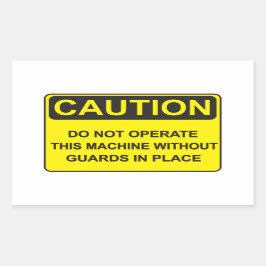 Adesivo Retangular Warning about operating the machine