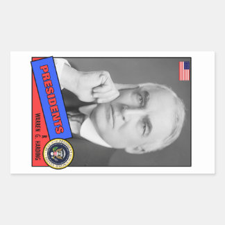 Adesivo Retangular Warren G. Harding Baseball Card