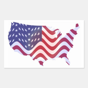 ADESIVO RETANGULAR WAVY AMERICAN FLAG