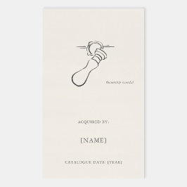 Adesivo Retangular Wax Stamp Ex Libris Bookplate -Library Label