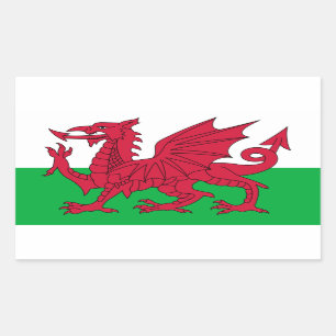 Adesivo Retangular Welsh Flag, Flag, Flag of Wales