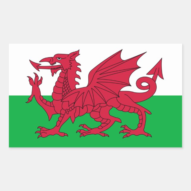 Adesivo Retangular Welsh Flag Sticker (Frente)