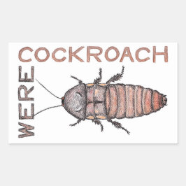Adesivo Retangular Werecockroach Stickers