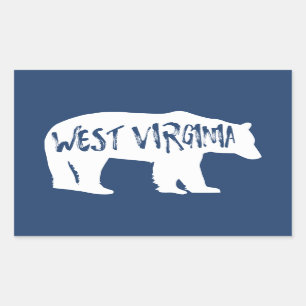 Adesivo Retangular West Virginia Bear