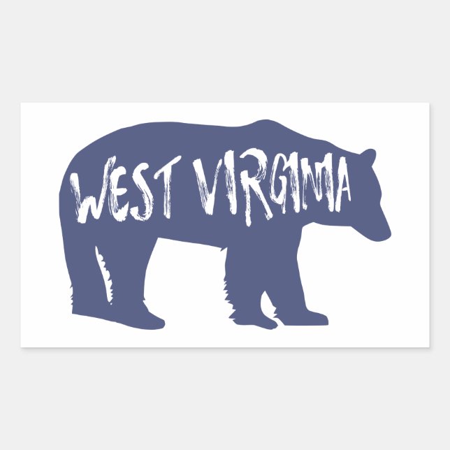 Adesivo Retangular West Virginia Bear (Frente)