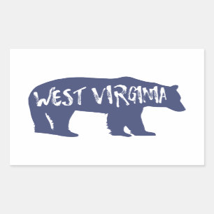 Adesivo Retangular West Virginia Bear