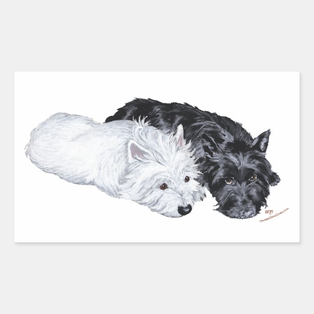 Adesivo Retangular Westie & Scottie à Vontade (Frente)