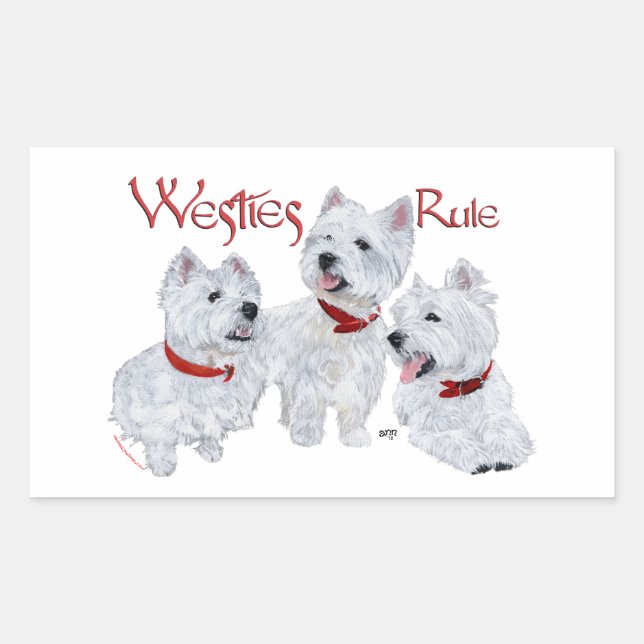 Adesivo Retangular Westies Mandam! (Frente)