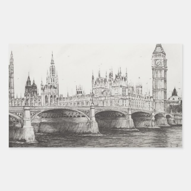 Adesivo Retangular Westminster Bridge London UK. 30/10/2006 (Frente)
