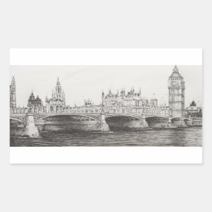 Adesivo Retangular Westminster Bridge London UK. 30/10/2006