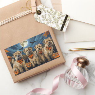 Adesivo Retangular Wheaten Terrier Halloween Spooky