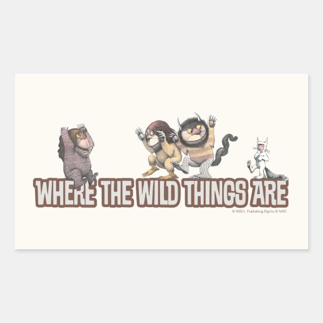 Adesivo Retangular Where the Wild Things Are Characters on Logo (Frente)