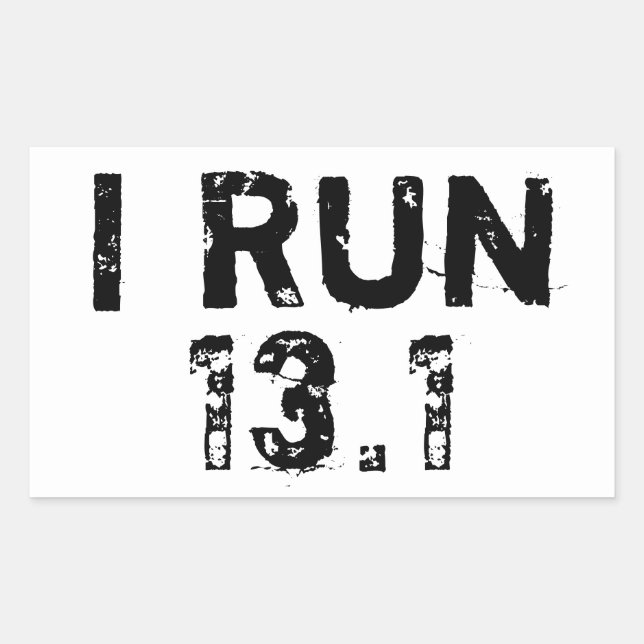 Adesivo Retangular White I Run 13.1 Sticker (Frente)