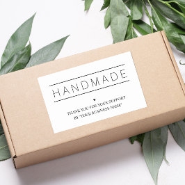 Adesivo Retangular White Minimalist Handmade Artisan Gratitude