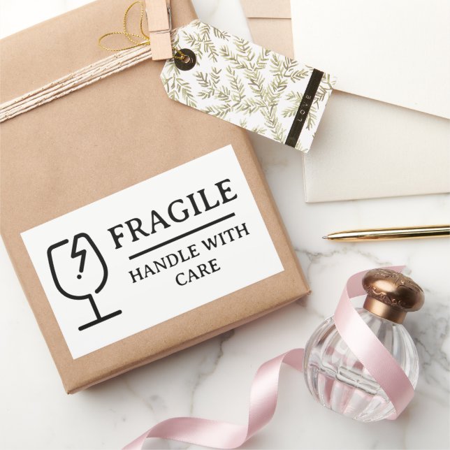 Adesivo Retangular White Professional Fragile Handle With Care (Presentear)