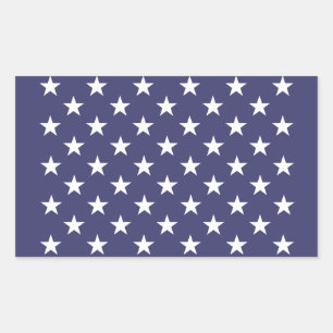 Adesivo Retangular White Stars Patriotic American Flag Patterno