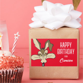 Adesivo Retangular WILE E. COYOTE™ Shot | Feliz Aniversário
