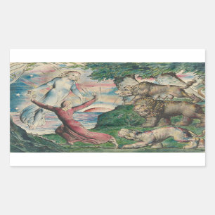 Adesivo Retangular William Blake -Dante Running das três bestas