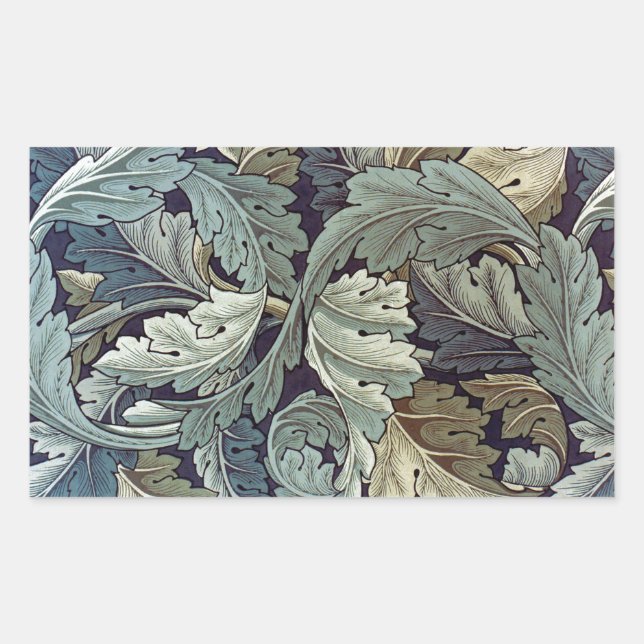 Adesivo Retangular William Morris Acanthus Wallpaper Folhas (Frente)