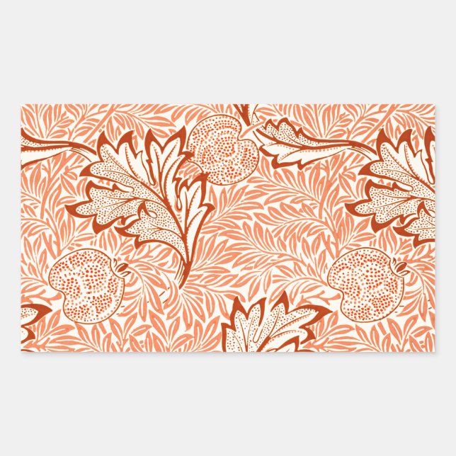 Adesivo Retangular William Morris Botanical Apple Design (Frente)