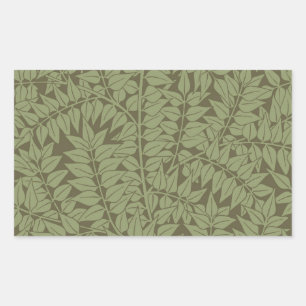Adesivo Retangular William Morris Branch Folha Floral Design