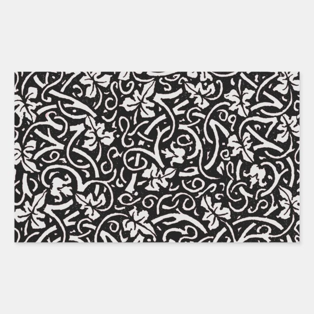 Adesivo Retangular William Morris Grapevine Vine Leaf Patterno (Frente)