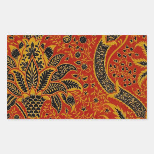 Adesivo Retangular William Morris India Red Floral
