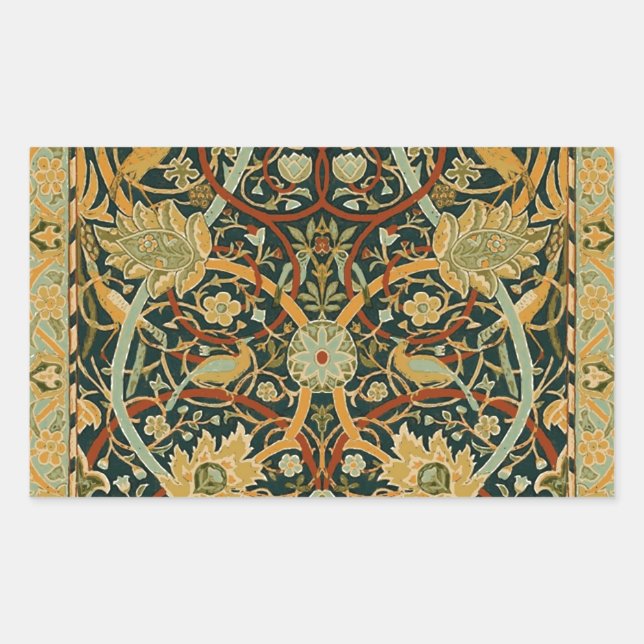Adesivo Retangular William Morris Oriental Carpet Art (Frente)