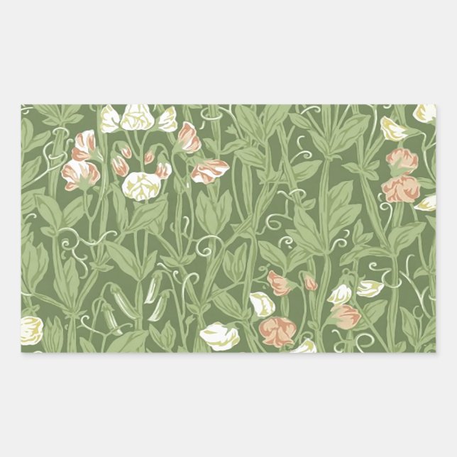 Adesivo Retangular William Morris Sweet Pea Floral Design (Frente)