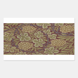 Adesivo Retangular William Morris Vine Floral Patterno