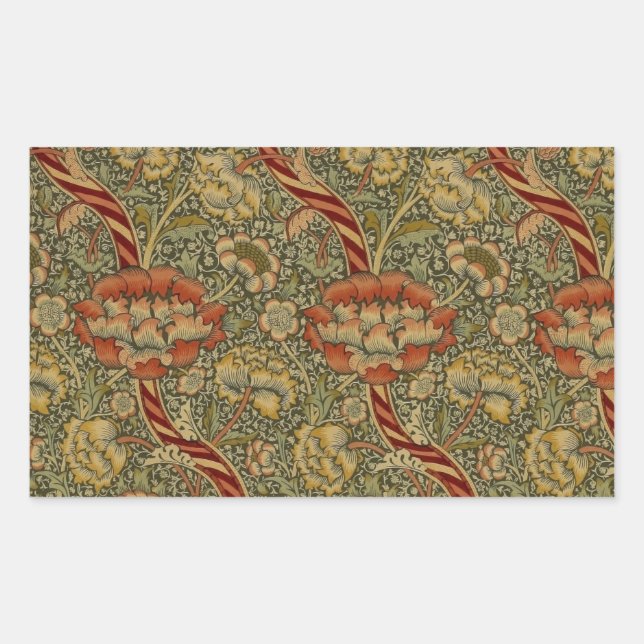 Adesivo Retangular William Morris Wandle English Floral Damask Design (Frente)
