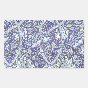 Adesivo Retangular William Morris Windrush Padrão Floral Azul