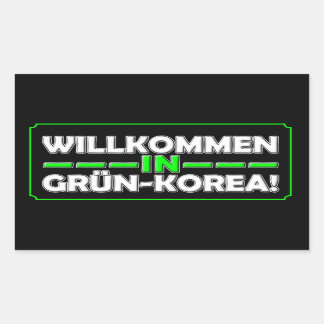 Adesivo Retangular Willkommen in Gruen-Korea!