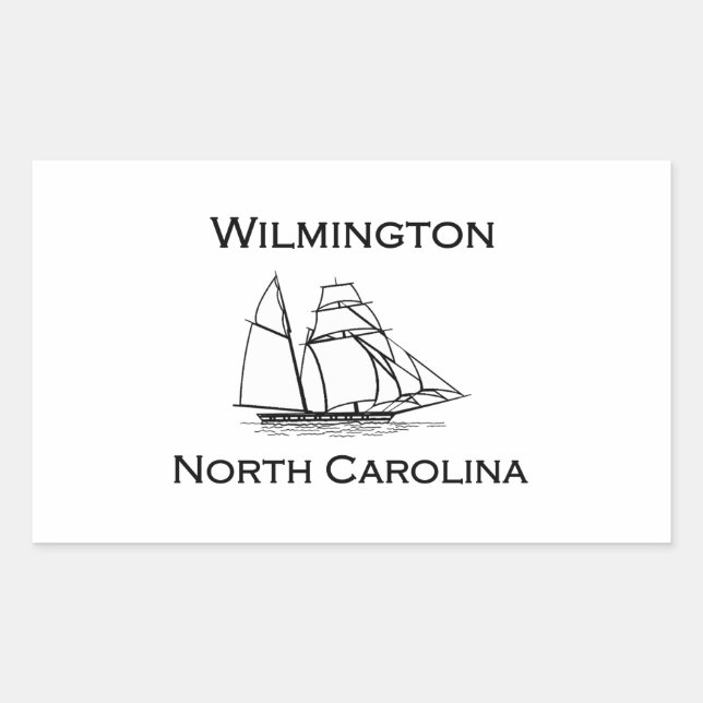 Adesivo Retangular Wilmington North Carolina Tall Ship (Frente)